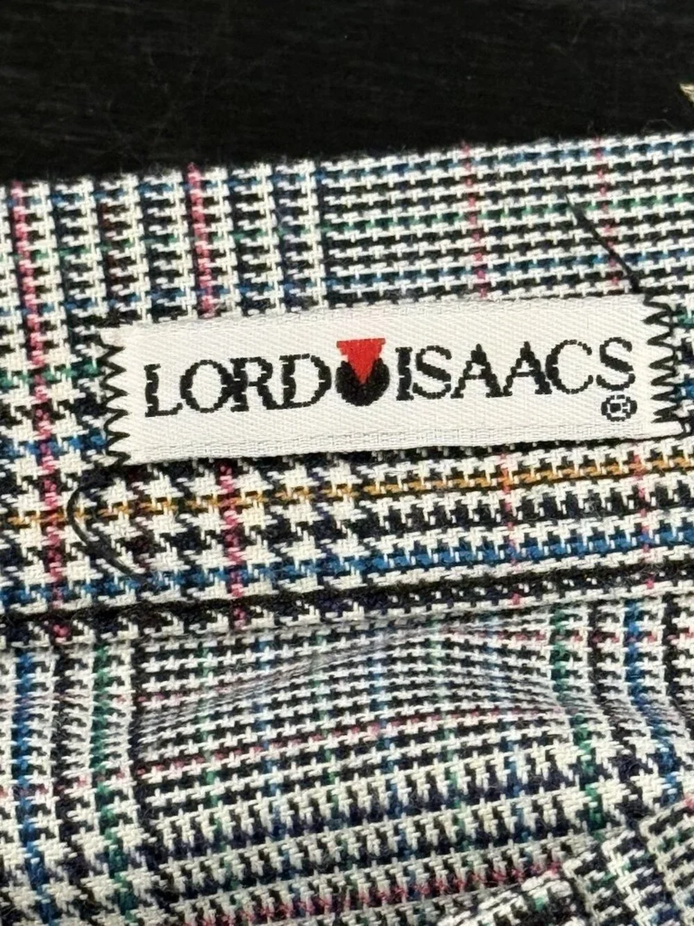 VTG 80s Sz L Houndstooth Multicolored Pleated Preppy High Waisted Twill Shorts